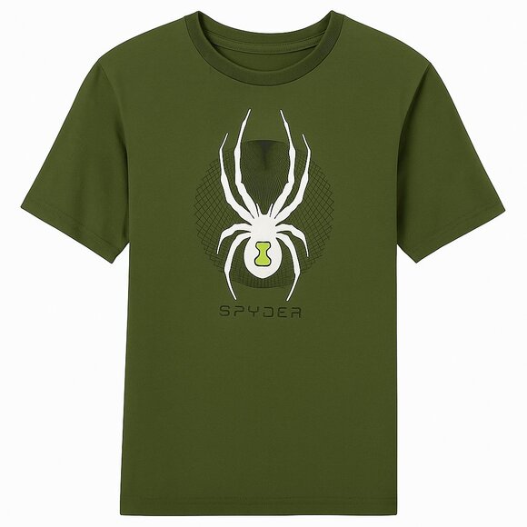 NWT-Spyder Boys Green Tee – White & Black Logo, Size Youth XL - Picture 1 of 5